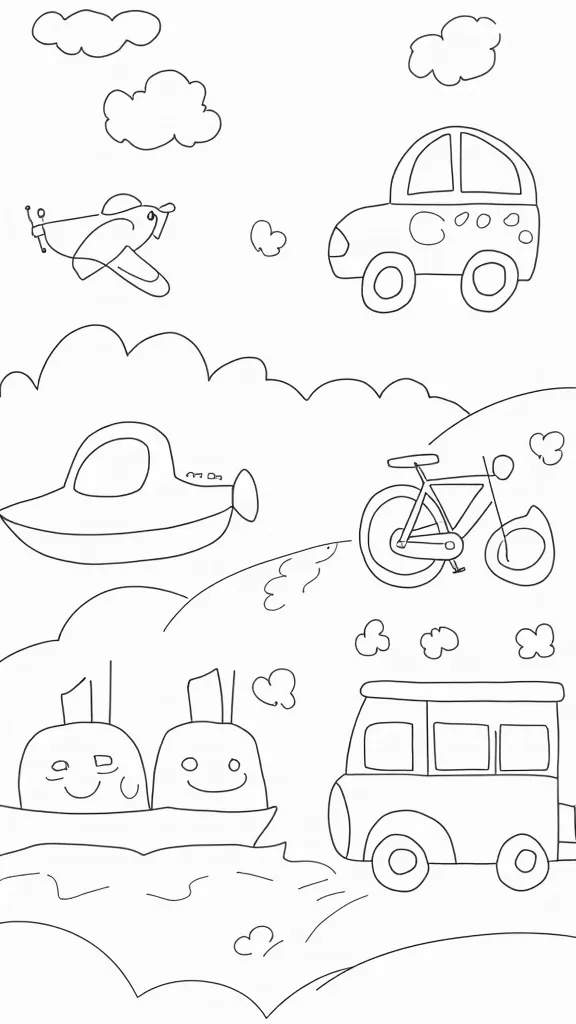 transportation coloring pages preschool